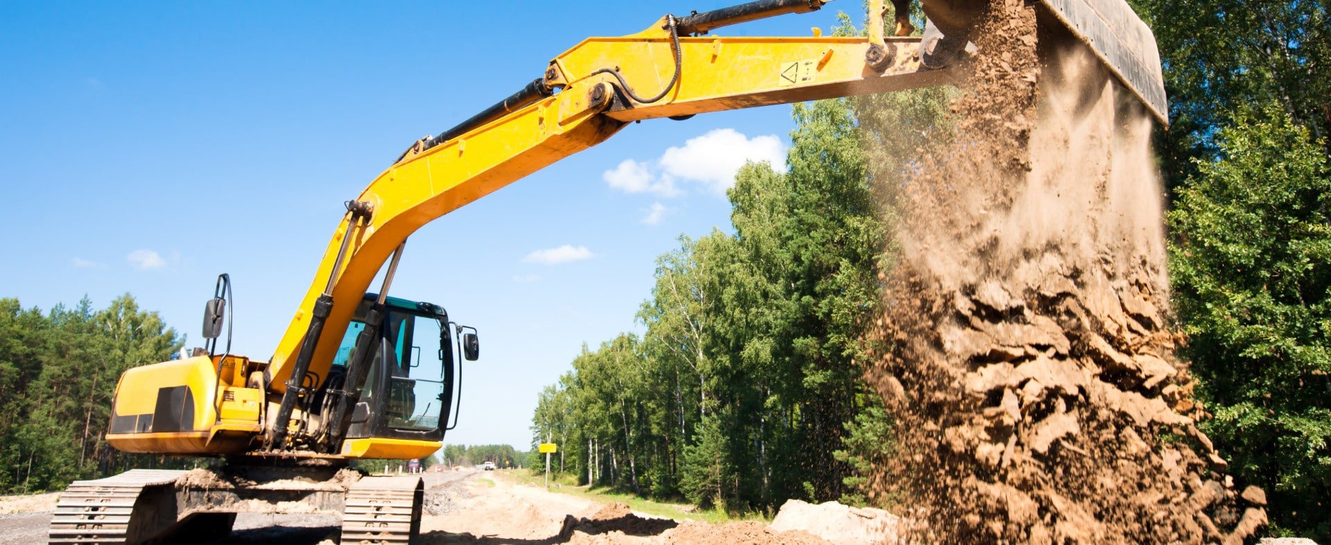 excavator moving dirt